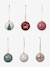 Coffret 6 boules de Noël 3D rouge imprimé - vertbaudet enfant 