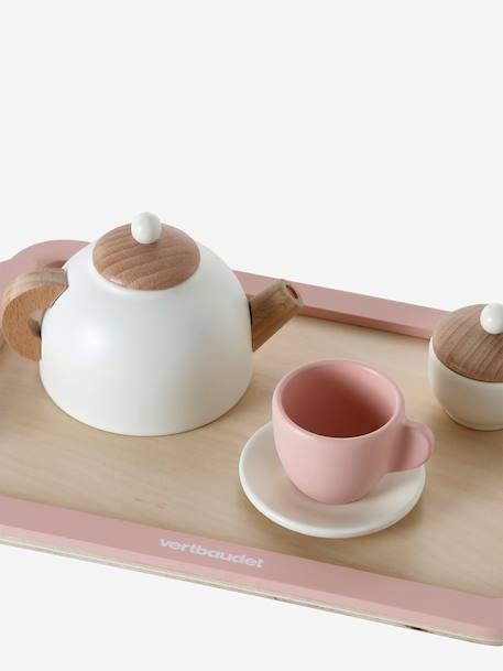 Service à thé en bois FSC® rose - vertbaudet enfant 