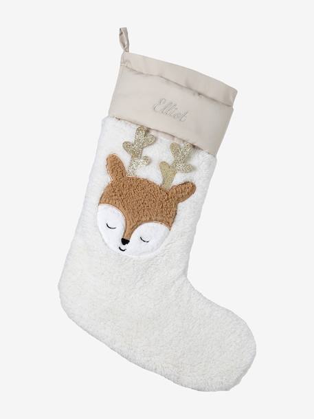 Chaussette Noël renne beige doré - vertbaudet enfant 