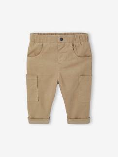 Baby-Broek, jean-Babybroek met battle fit in fluweel/velours met voering