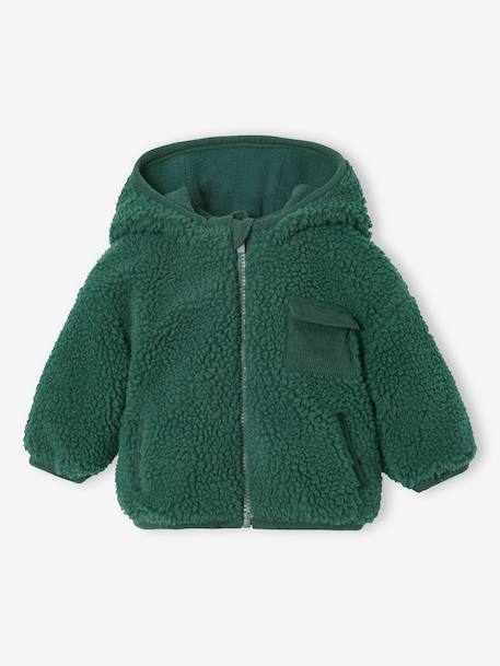 Blouson bébé en sherpa vert sapin - vertbaudet enfant 