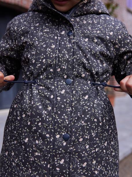 Parka fille à capuche romantique marine+vert - vertbaudet enfant 