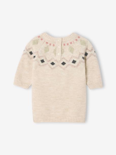 Robe bébé en tricot jacquard vanille - vertbaudet enfant 