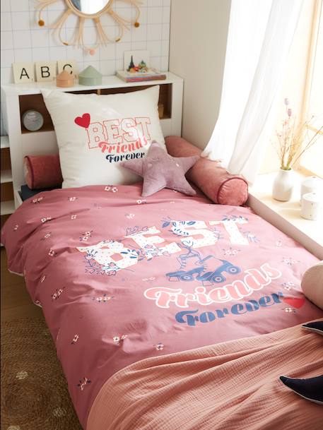 Parure housse de couette + taie d'oreiller enfant BFF écru - vertbaudet enfant 