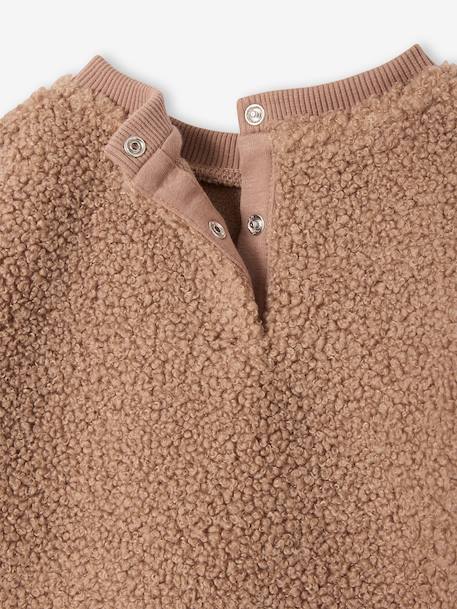 Baby sweater in sherpa groen+pecannoot - vertbaudet enfant 
