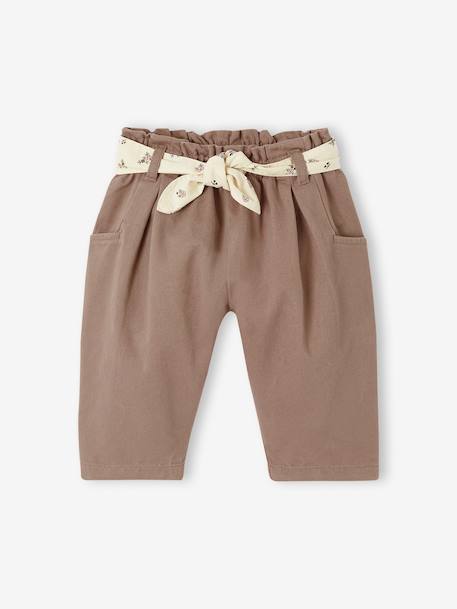 Broek baby meisjes elastische taille roest - vertbaudet enfant 