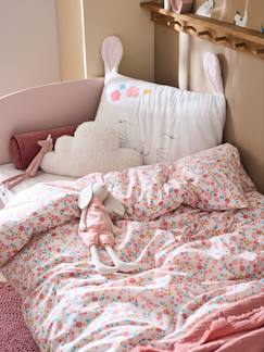 Linge de maison et décoration-Linge de lit enfant-Parure housse de couette enfant et taie d'oreiller LAPIN ROMANTIQUE