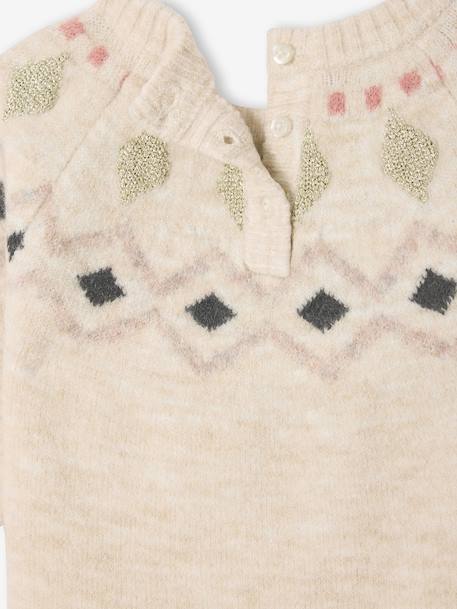 Robe bébé en tricot jacquard vanille - vertbaudet enfant 