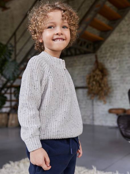 Pull col camionneur garçon beige chiné - vertbaudet enfant 
