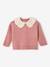 Pull bébé en maille avec col en crochet rose poudré - vertbaudet enfant 
