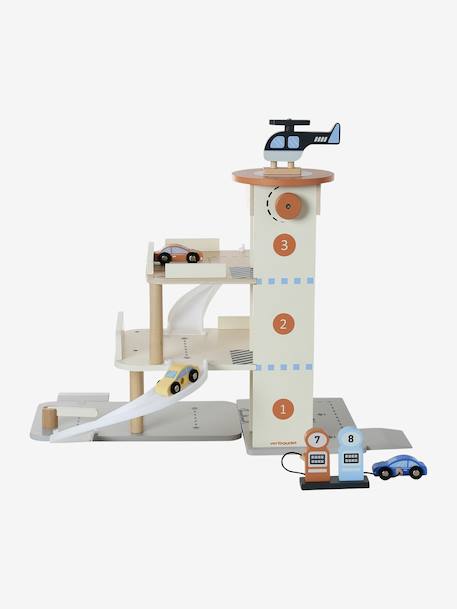 Garage 3 niveaux avec ascenseur en bois FSC® blanc - vertbaudet enfant 