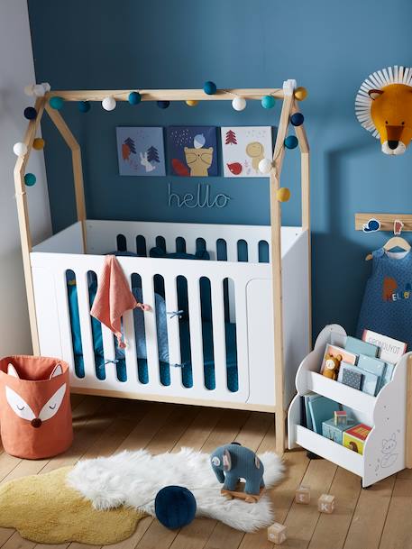 Lit bébé Cabane LIGNE COCONUT transformable en banquette blanc - vertbaudet enfant 
