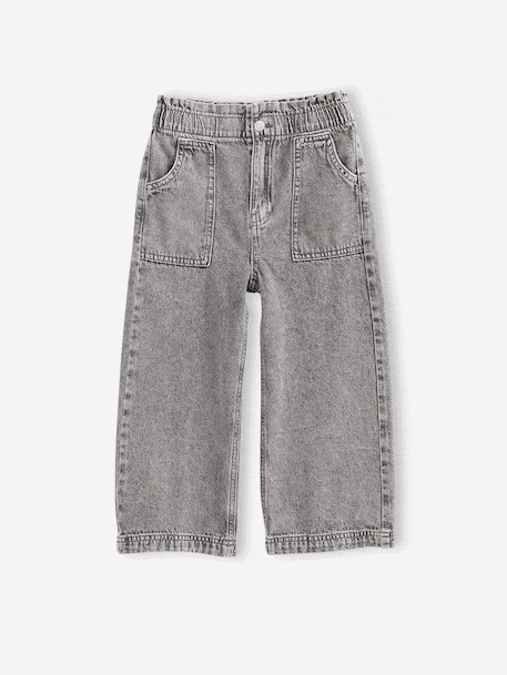 Jean fille large charpentier bleu clair+bleu moyen+denim gris - vertbaudet enfant 