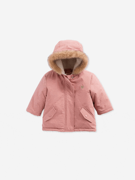 Parka + doudoune fine bébé 3 en 1 olive+vieux rose - vertbaudet enfant 