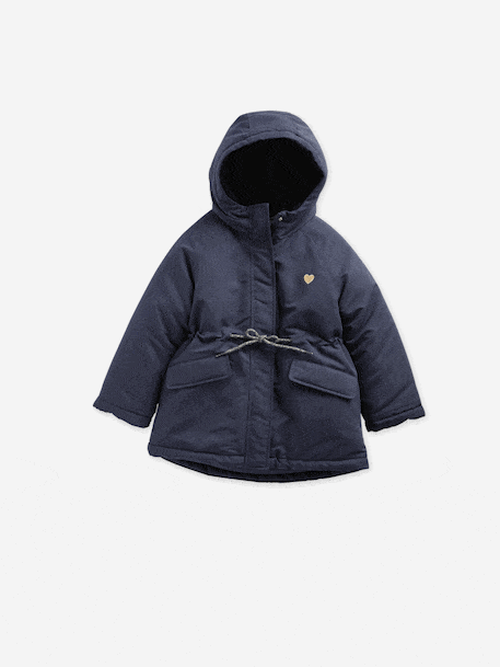 Parka fille à capuche 3 en 1 parka + veste matelassée bois de rose+marine - vertbaudet enfant 