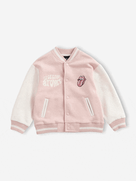 Blouson bombers Rolling Stones fille rose pâle - vertbaudet enfant 