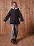 Manteau fille à capuche drap de laine anthracite+beige chiné - vertbaudet enfant 