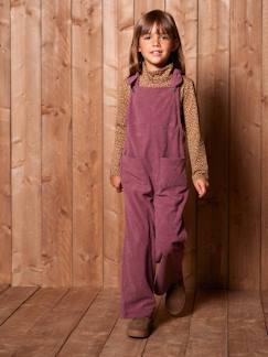 Salopette fille large velours effet molleton  - vertbaudet enfant