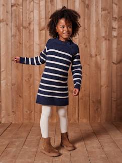 -Robe marinière en tricot fille