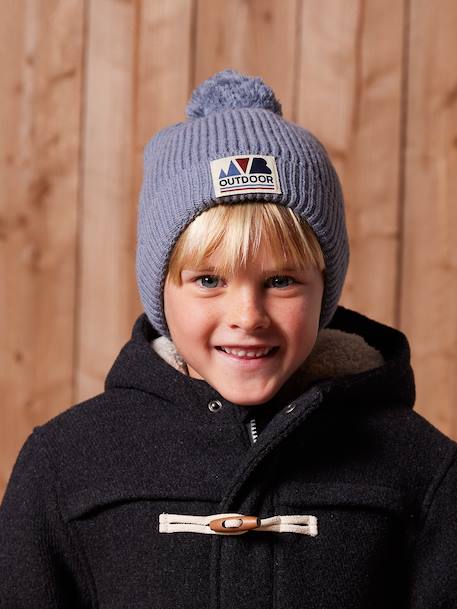 Babyset jongen muts + snood + wanten/handschoenen « Outdoor » grijsblauw+kaki - vertbaudet enfant 
