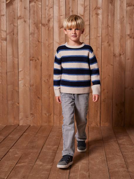 Pull Mousseux Garçon blanc chiné - vertbaudet enfant 