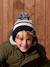 Ensemble rayé garçon bonnet + snood + moufles/gants écru - vertbaudet enfant 