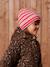 Ensemble rayé fille bonnet + snood + moufles/gants blush - vertbaudet enfant 
