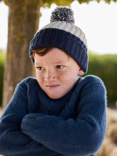 Garçon-Ensemble colorblock bonnet + snood + gants garçon