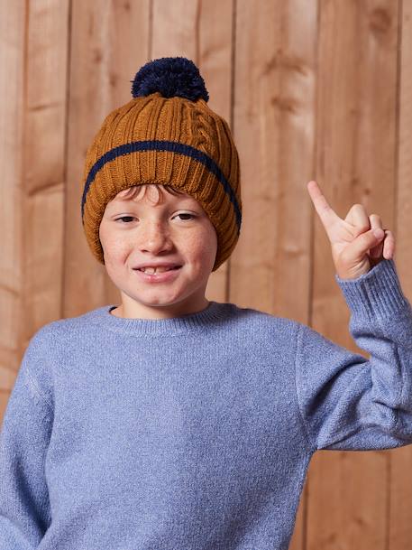 Garçon-Ensemble torsadé garçon bonnet + snood + moufles/gants