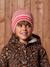 Ensemble rayé fille bonnet + snood + moufles/gants blush - vertbaudet enfant 