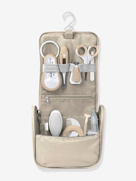Trousse de toilette et 10 accessoires beige+vert sauge - vertbaudet enfant 