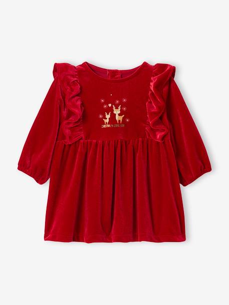 3-delige babyset met jurk + haarband + panty in thema Kerst rood - vertbaudet enfant 