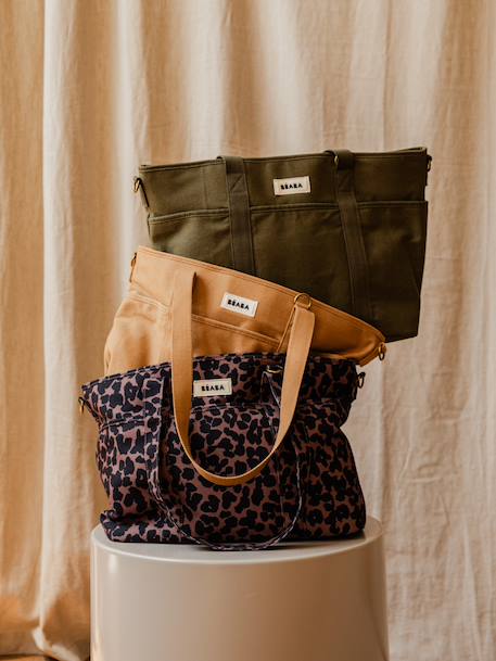 Madrid tote bag beige, bedrukt+bruin, bedrukt+jeansblauw+okergeel - vertbaudet enfant 