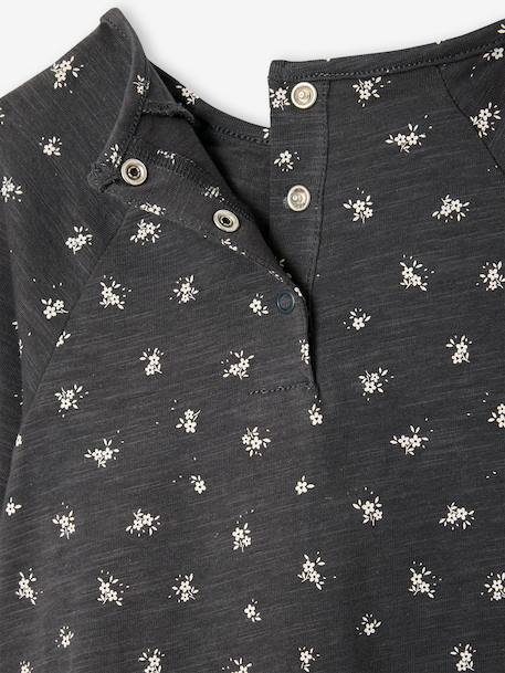 T-shirt forme blouse imprimé fleuri anthracite - vertbaudet enfant 