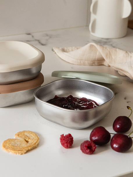 Set van 3 inox maaltijdkoffers beige - vertbaudet enfant 