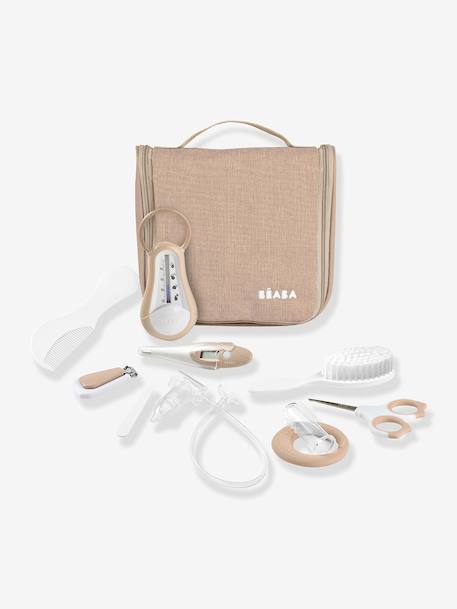 Toiletartikelen etui en 10 benodigdheden / toebehoren beige+saliegroen - vertbaudet enfant 