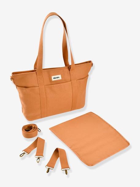 Madrid tote bag beige, bedrukt+bruin, bedrukt+jeansblauw+okergeel - vertbaudet enfant 