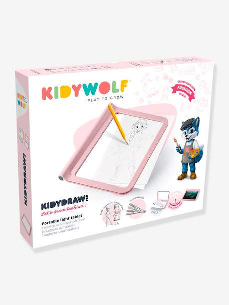 KIDYDRAW-PRO - Table lumineuse nomade - kaki+rose - vertbaudet enfant 