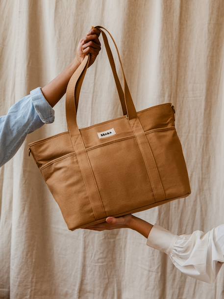 Madrid tote bag beige, bedrukt+bruin, bedrukt+jeansblauw+okergeel - vertbaudet enfant 