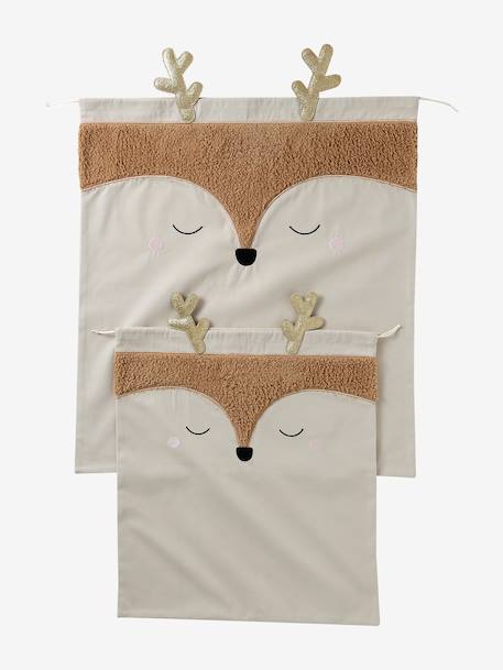Sac hotte renne de Noël beige doré - vertbaudet enfant 