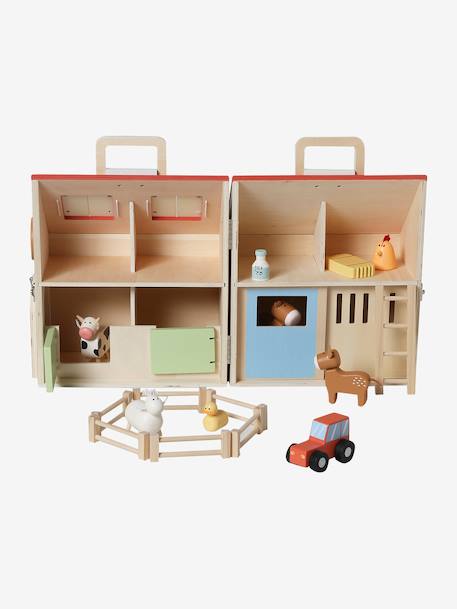 Ferme avec accessoires en bois FSC® rouge - vertbaudet enfant 