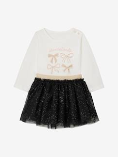 -Babyset voor meisjes, t-shirt, rok met glitter 