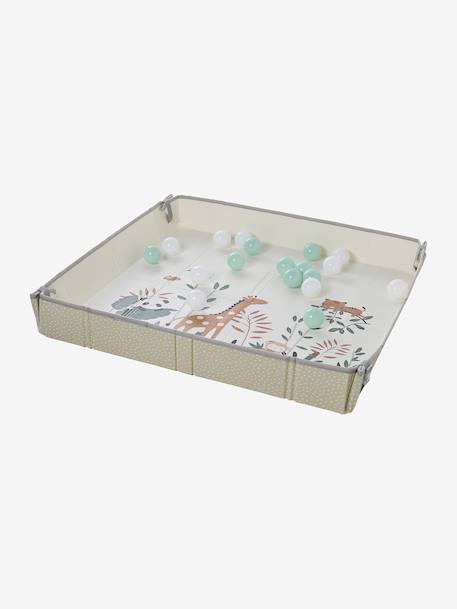 Tapis réversible et pliable avec balles beige+vert - vertbaudet enfant 