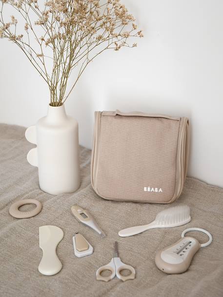 Trousse de toilette et 10 accessoires beige+vert sauge - vertbaudet enfant 