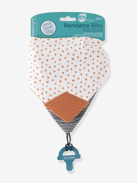 Pack 2 bandana-slobberdoekjes + speenclip - INFANTINO terracotta - vertbaudet enfant 