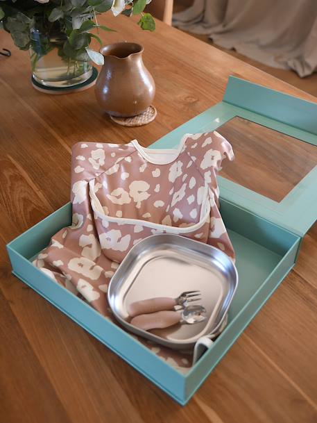 Coffret cadeau premier repas rose+vert sauge - vertbaudet enfant 