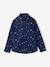 Kersthemd met print voor jongens blauw, bedrukt - vertbaudet enfant 