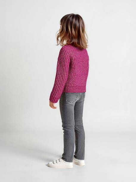 Jean fille slim morphologik tour de hanches medium bleu foncé+bleu moyen+denim gris+gris - vertbaudet enfant 