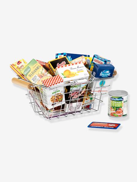 Boodschappenmand gevuld met namaakdozen van merkproducten. meerkleurig - vertbaudet enfant 