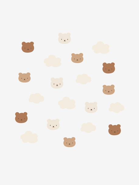 Set van 20 stickers beertjes en wolken beige - vertbaudet enfant 